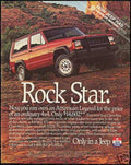 Jeep Cherokee Rockstar Vintage Retro Advert Ads A4 Photo Print