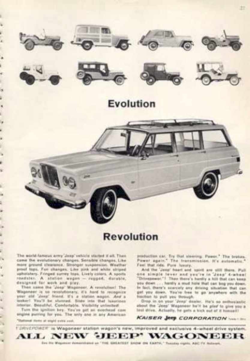 Jeep Wagoner Models Vintage Retro Advert Ads A4 Photo Print