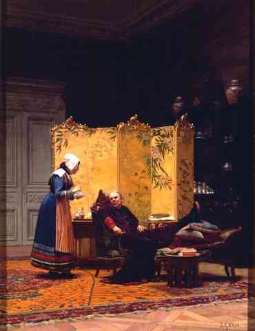Jehan Georges Vibert Tea For The Bishop A4 Photo Print