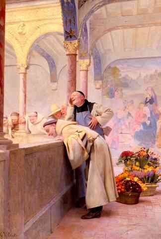 Jehan Georges Vibert Vibert Jean Georges Un Scandale A4 Photo Print