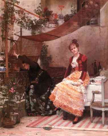 Jehan Georges Vibert Viendra T Il Why Comes He Not A4 Photo Print