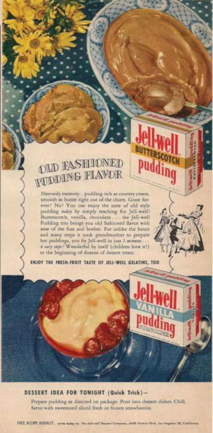 Jell Well Pudding Vintage Retro Advert Ads A4 Photo Print