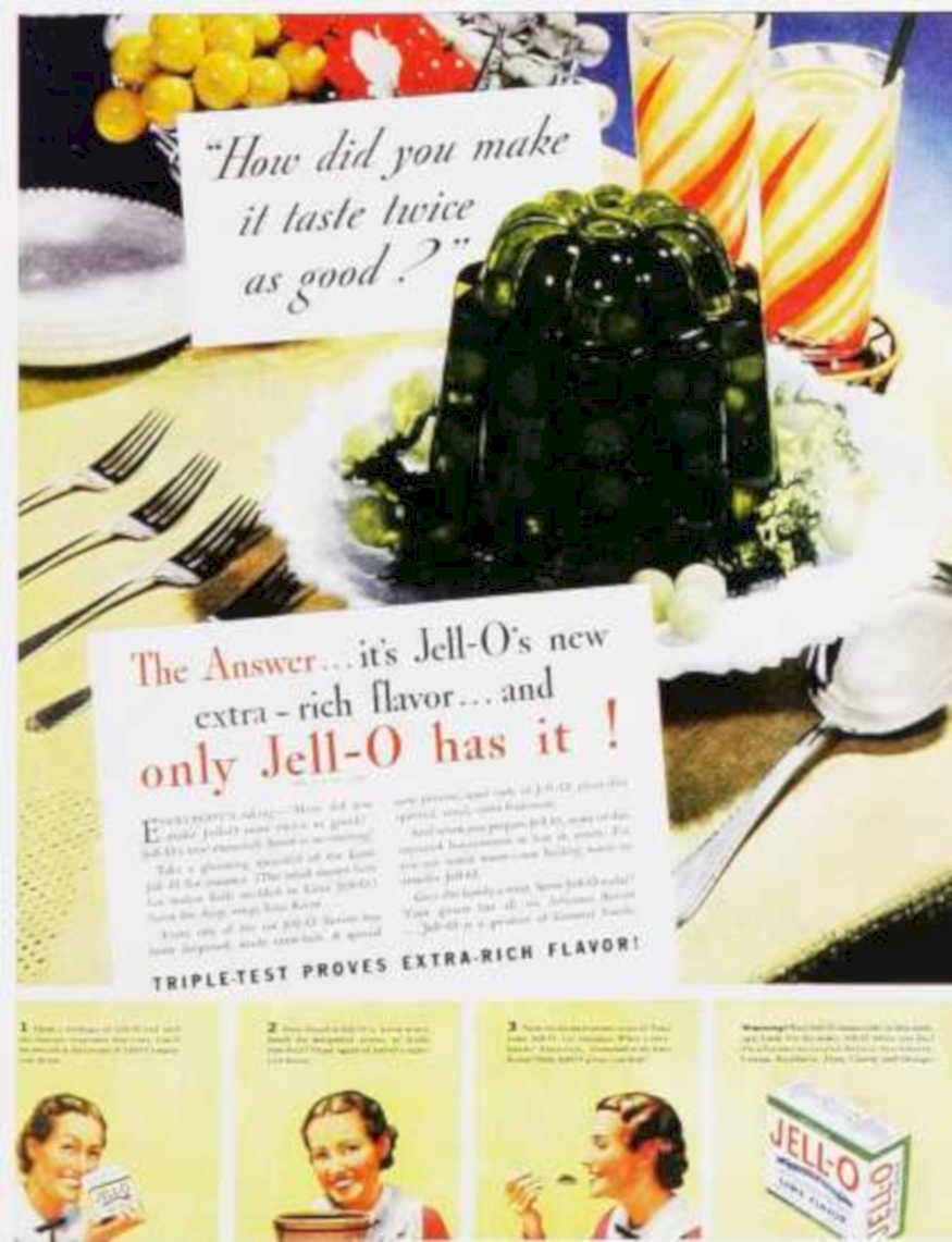 Jello Mold Fruit Vintage Retro Advert Ads A4 Photo Print