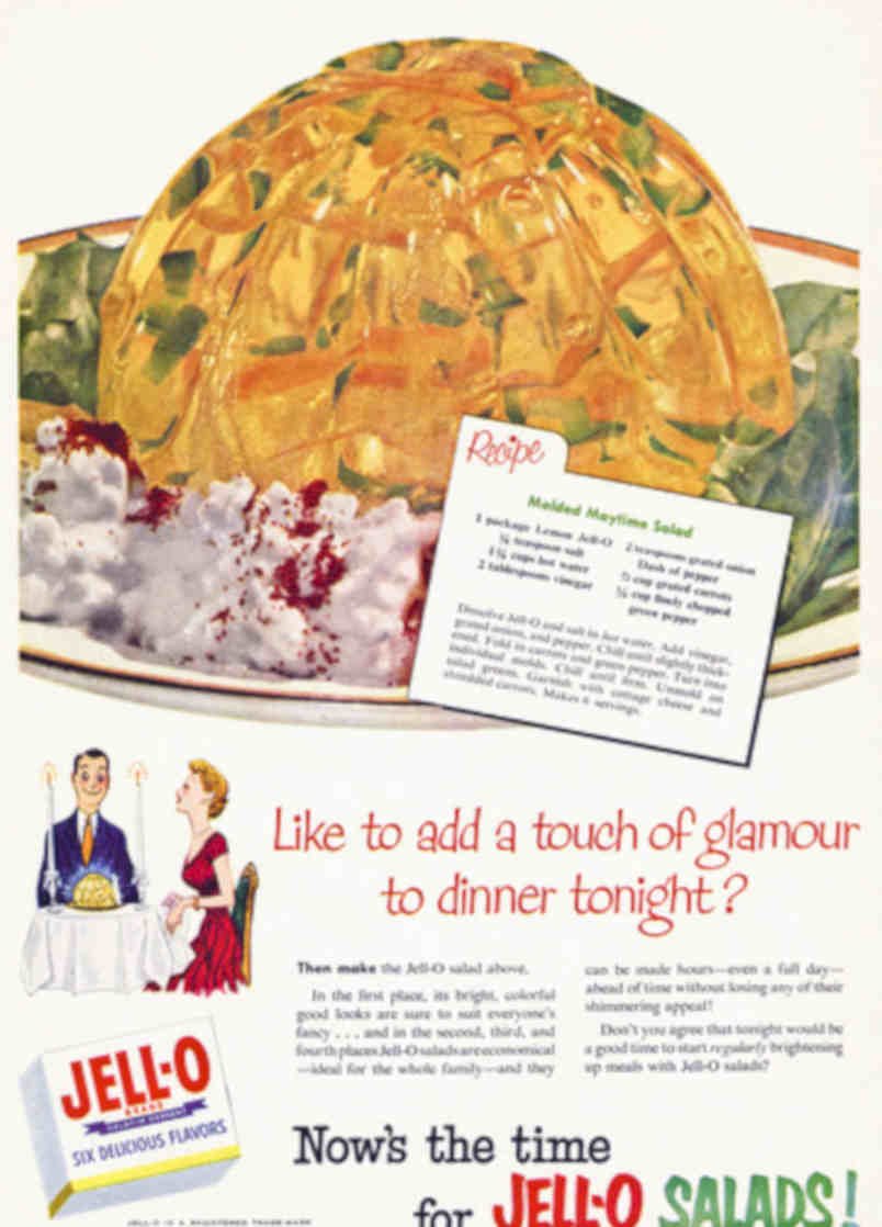 Jello Salad Recipe Vintage Retro Advert Poster A4 Photo Print