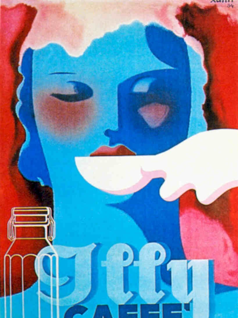 Jelly Caffe 1934 Vintage Retro Advert Poster A4 Photo Print