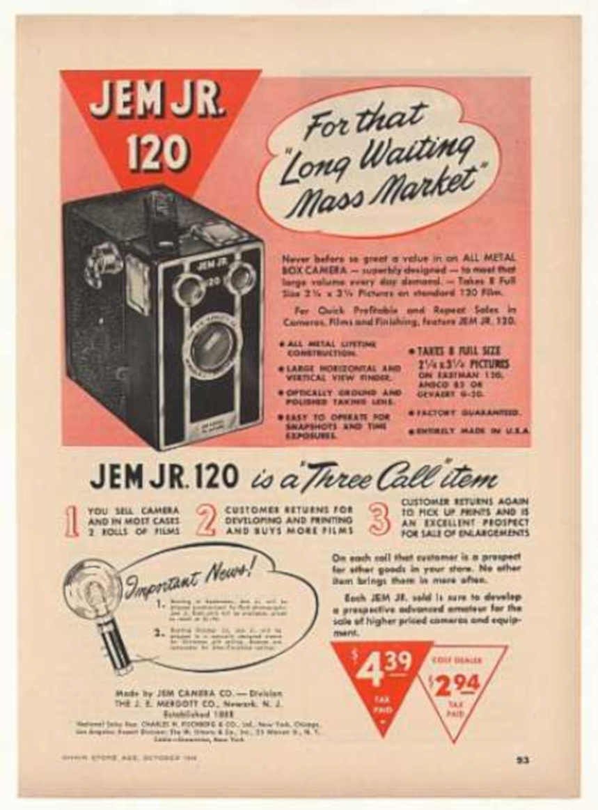 Jem Jr Camera Vintage Retro Advert Ads A4 Photo Print