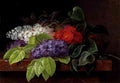 Jensen Johan Laurentz White And Purple Lilacs Camellia And Beech Leaves On A Marble Ledge A4 Photo Print