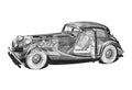 Jensen SType 1936 cutaway A4 Photo Print