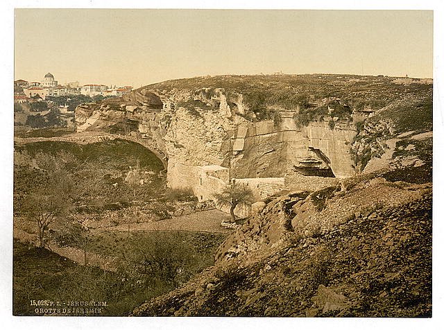 Jeremiahs grotto Jerusalem Vintage A4 Photo Print