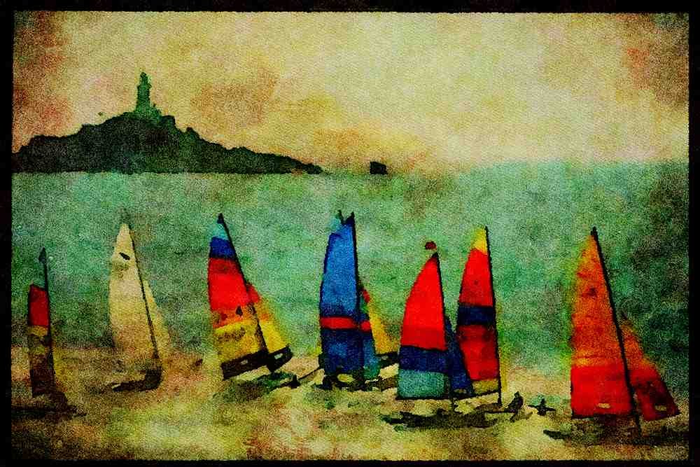 Jersey Channel Isles 286000 Hoby Cats, St. Ouen's Bay A4 Limited Edition Watercolour Print