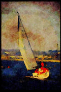 Jersey Channel Isles 286003 Boat, St. Helier_St. Aubins Bay A4 Limited Edition Watercolour Print