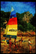 Jersey Channel Isles 286006 Beach Scene A4 Limited Edition Watercolour Print