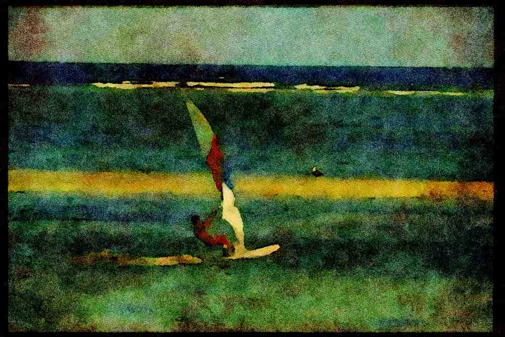 Jersey Channel Isles 286012 Windsurfer A4 Limited Edition Watercolour Print