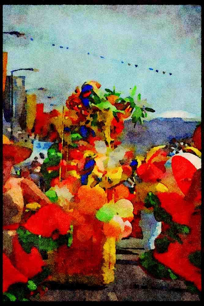 Jersey Channel Isles 286018 Jersey Battle Of The Flowers A4 Limited Edition Watercolour Print