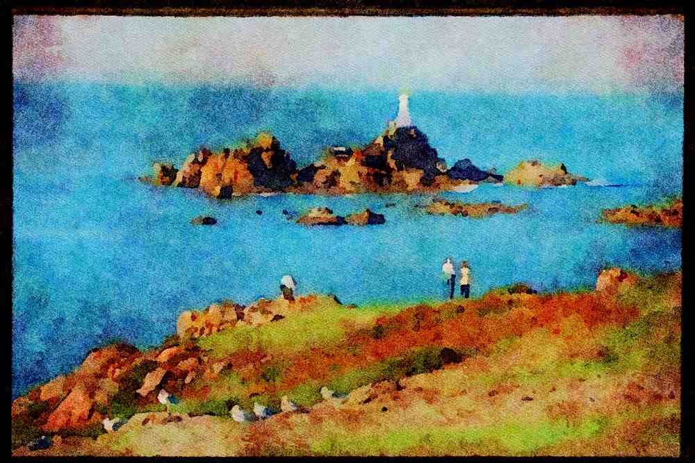 Jersey Channel Isles 286054 Corbiere Lighthouse A4 Limited Edition Watercolour Print