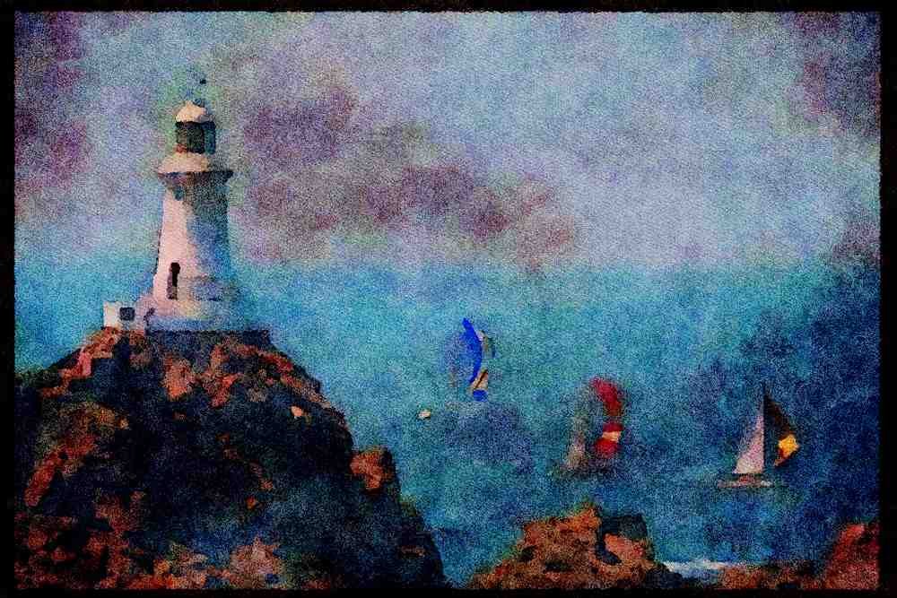 Jersey Channel Isles 286055 Corbiere Lighthouse A4 Limited Edition Watercolour Print