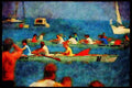 Jersey Channel Isles 286064 Boat Race, St. Aubins A4 Limited Edition Watercolour Print