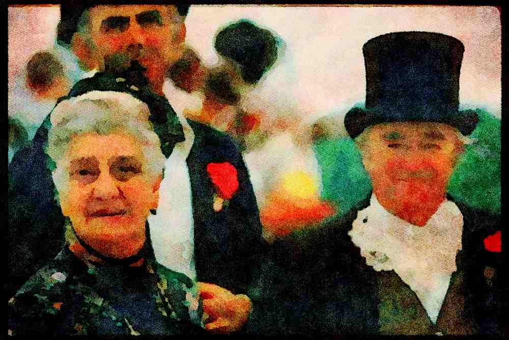 Jersey Channel Isles 286074 Jersey People Dressed Up At _Liberation Party_ A4 Limited Edition Watercolour Print