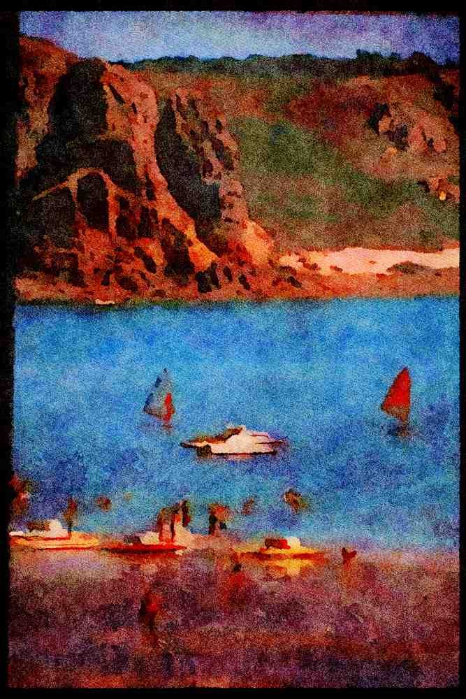 Jersey Channel Isles 286077 St. Brelade Bay A4 Limited Edition Watercolour Print