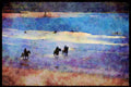 Jersey Channel Isles 286081 Beach, Horse Riding A4 Limited Edition Watercolour Print