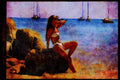 Jersey Channel Isles 286082 Beach Scene, Portelet Bay A4 Limited Edition Watercolour Print