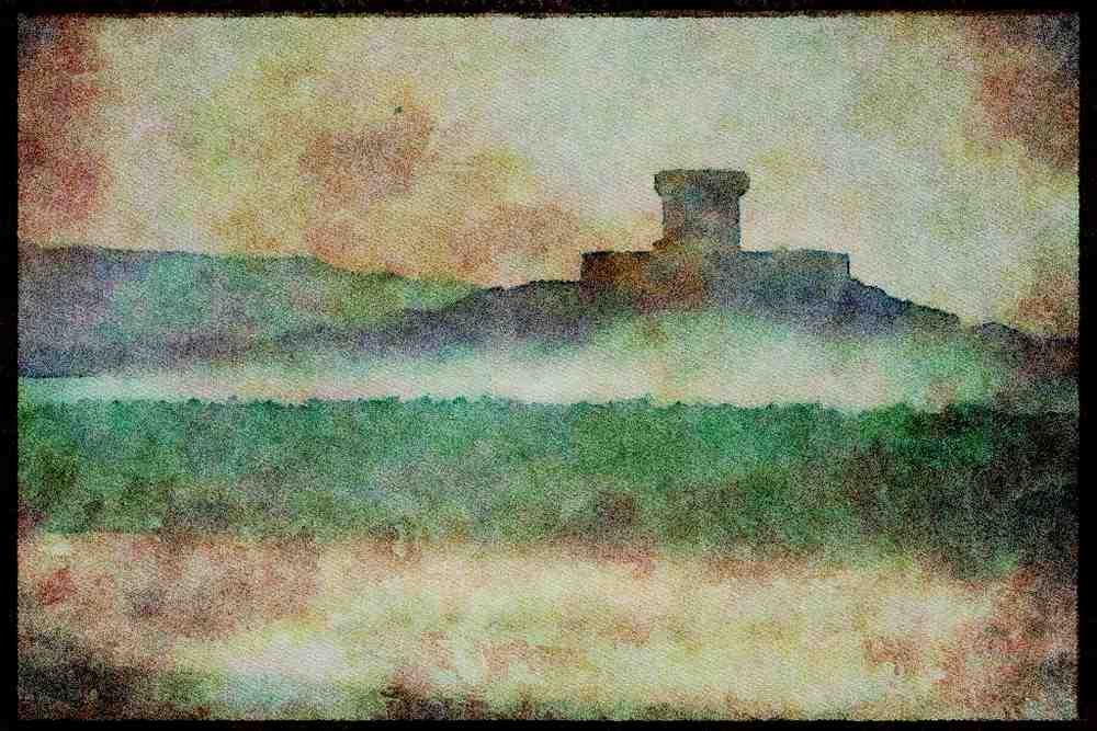 Jersey Channel Isles 286090 Surf At Rocco Tower A4 Limited Edition Watercolour Print