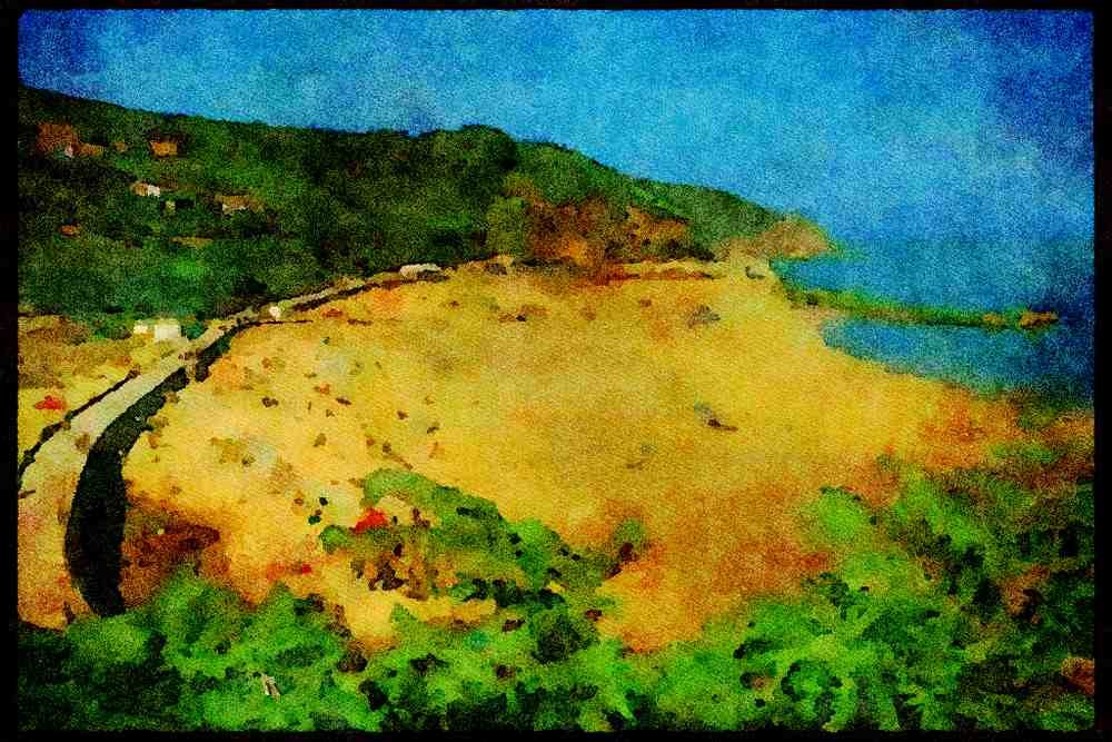 Jersey Channel Isles 286095 Greve De Lecq Beach A4 Limited Edition Watercolour Print