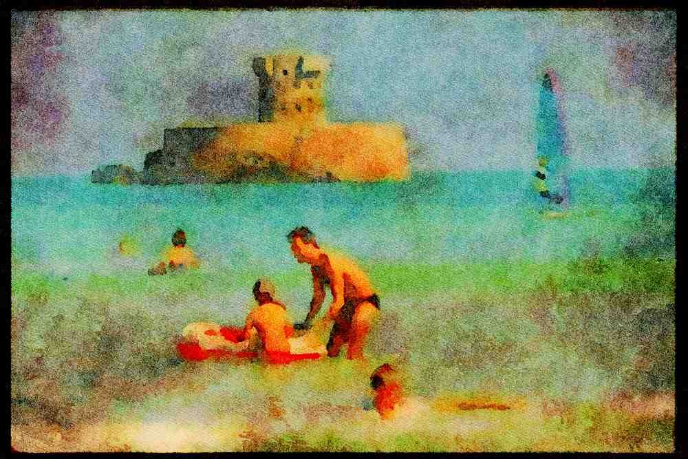 Jersey Channel Isles 286098 Rocco Tower A4 Limited Edition Watercolour Print