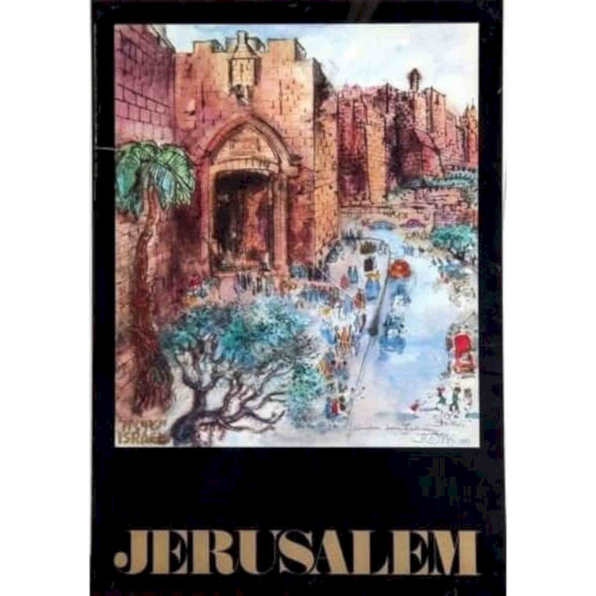 Jerusalem Israel Tourism Vintage Retro Advert Poster A4 Photo Print