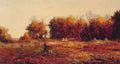 Jervis Mcentee Gathering Autumn Leaves A4 Photo Print
