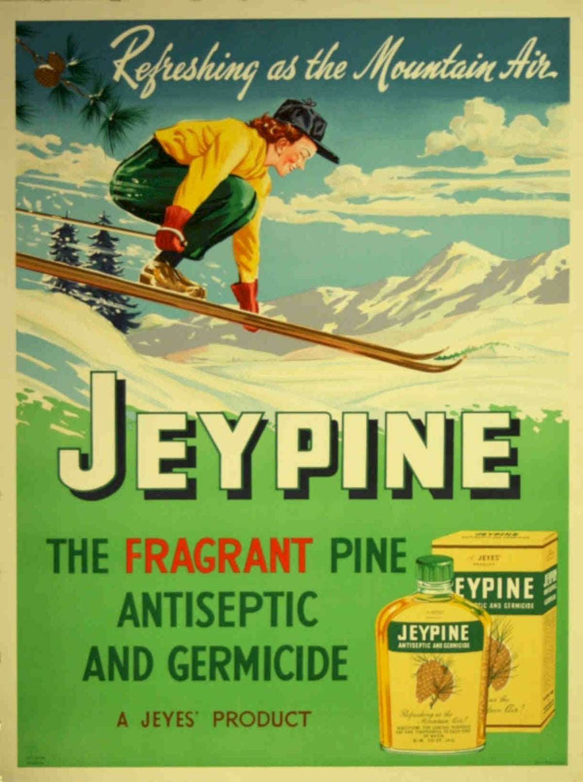 Jeypine Winter Ski Vintage Retro Advert Poster A4 Photo Print
