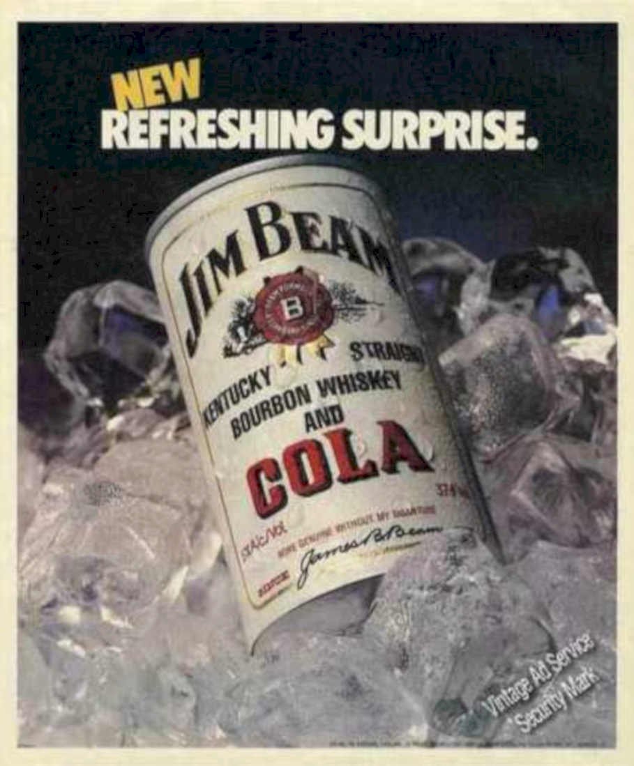 Jim Beam Cola Vintage Retro Advert Ads A4 Photo Print