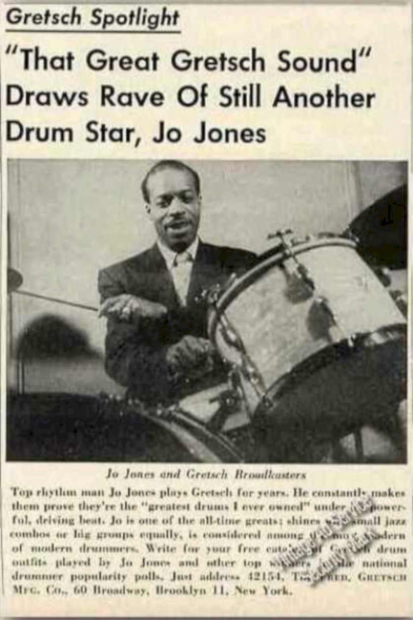 Jo Jones Gretch Vintage Retro Advert Ads A4 Photo Print