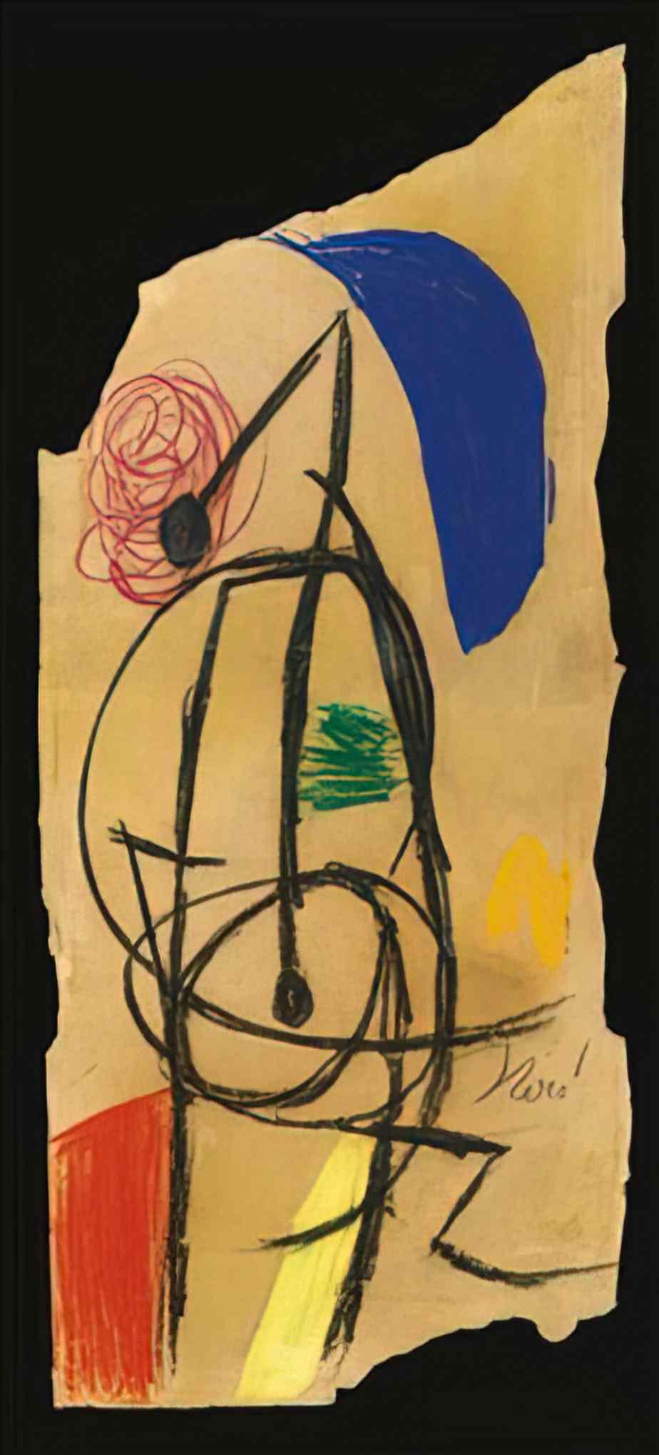 Joan Miro composition femme dans la nuit Art A4 Photo Print