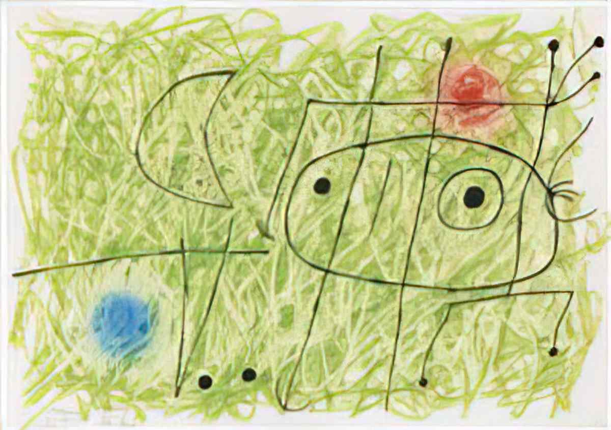 Joan Miro composition pour le lezard aux plumes dor 2 Art A4 Photo Print