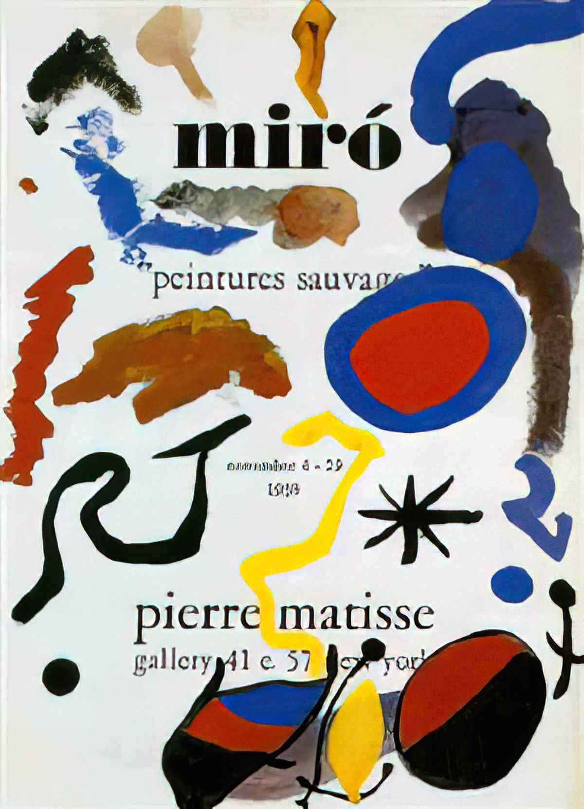 Joan Miro chevauchee rouge et brun 1969 Art A4 Photo Print