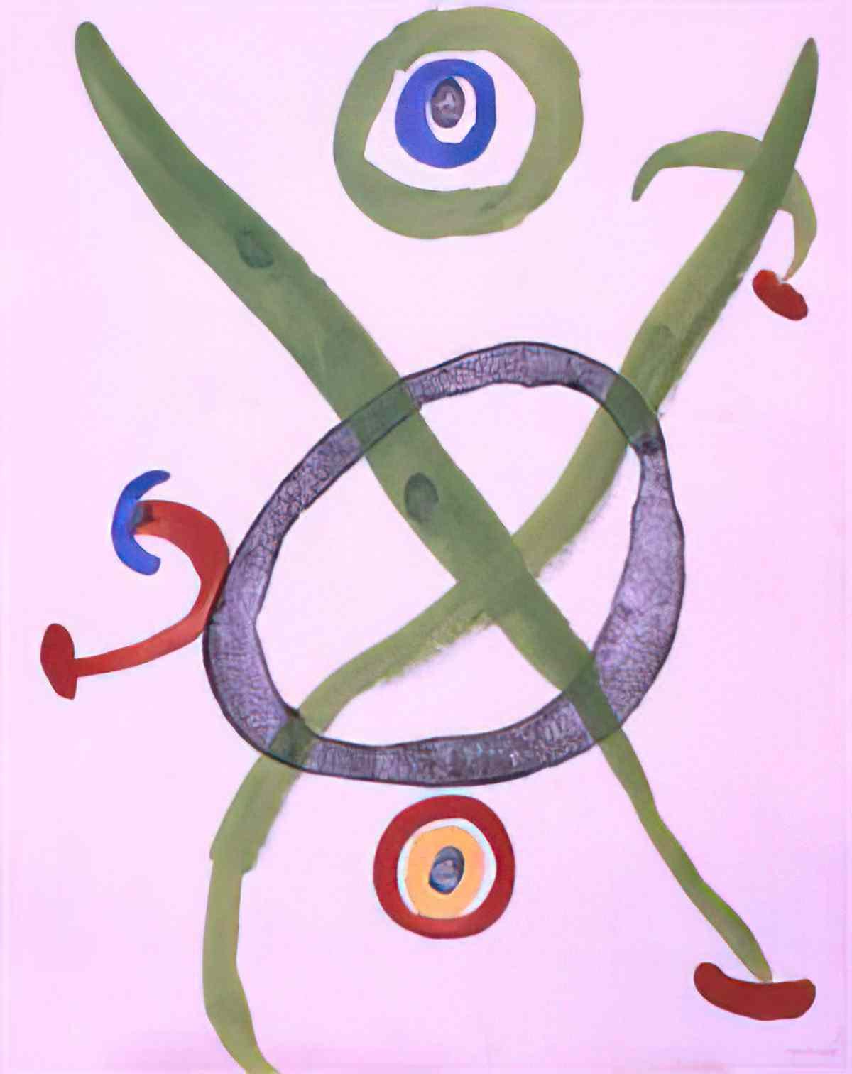 Joan Miro chien dans un paysage Art A4 Photo Print