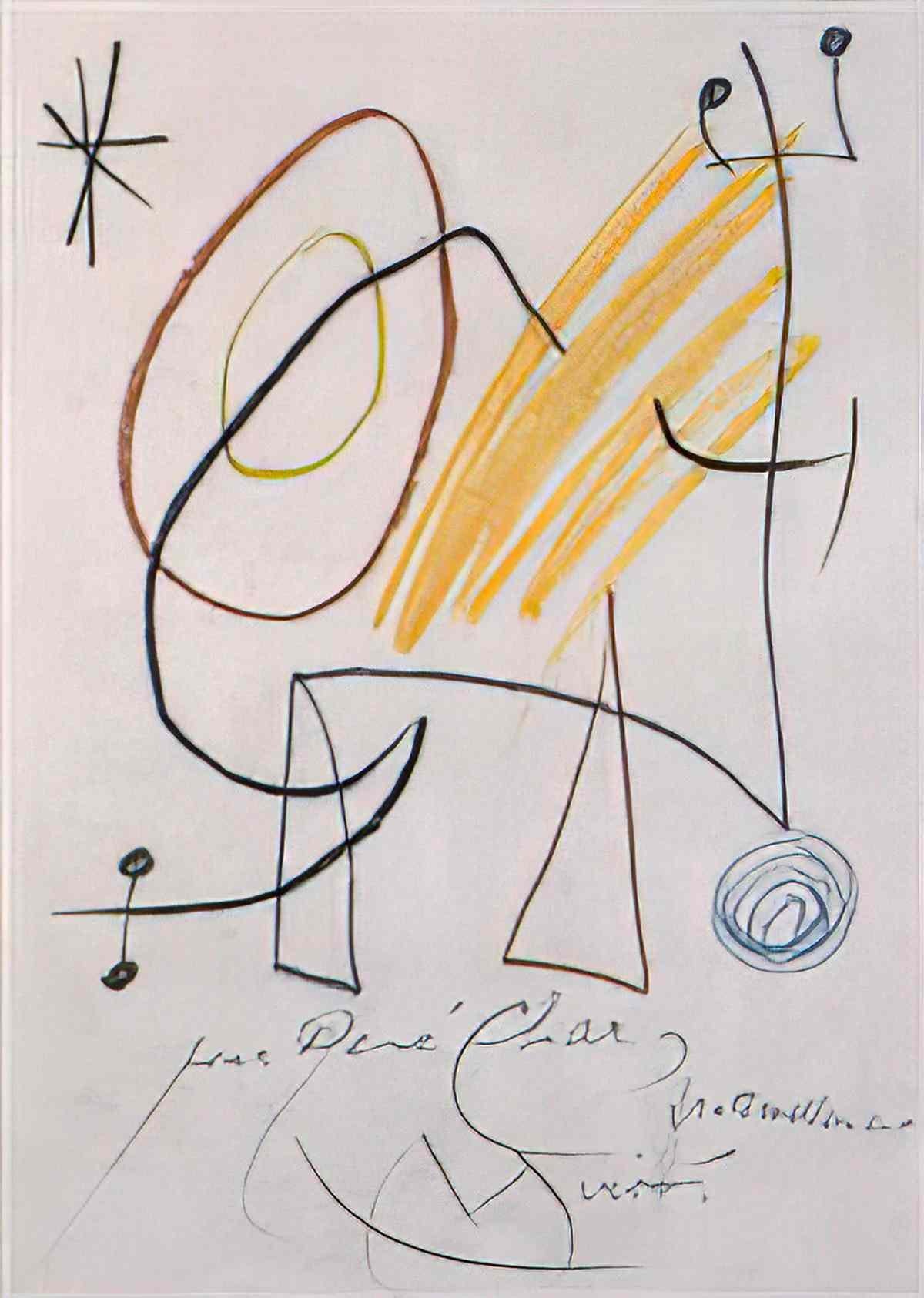 Joan Miro chien dans un paysage1 Art A4 Photo Print