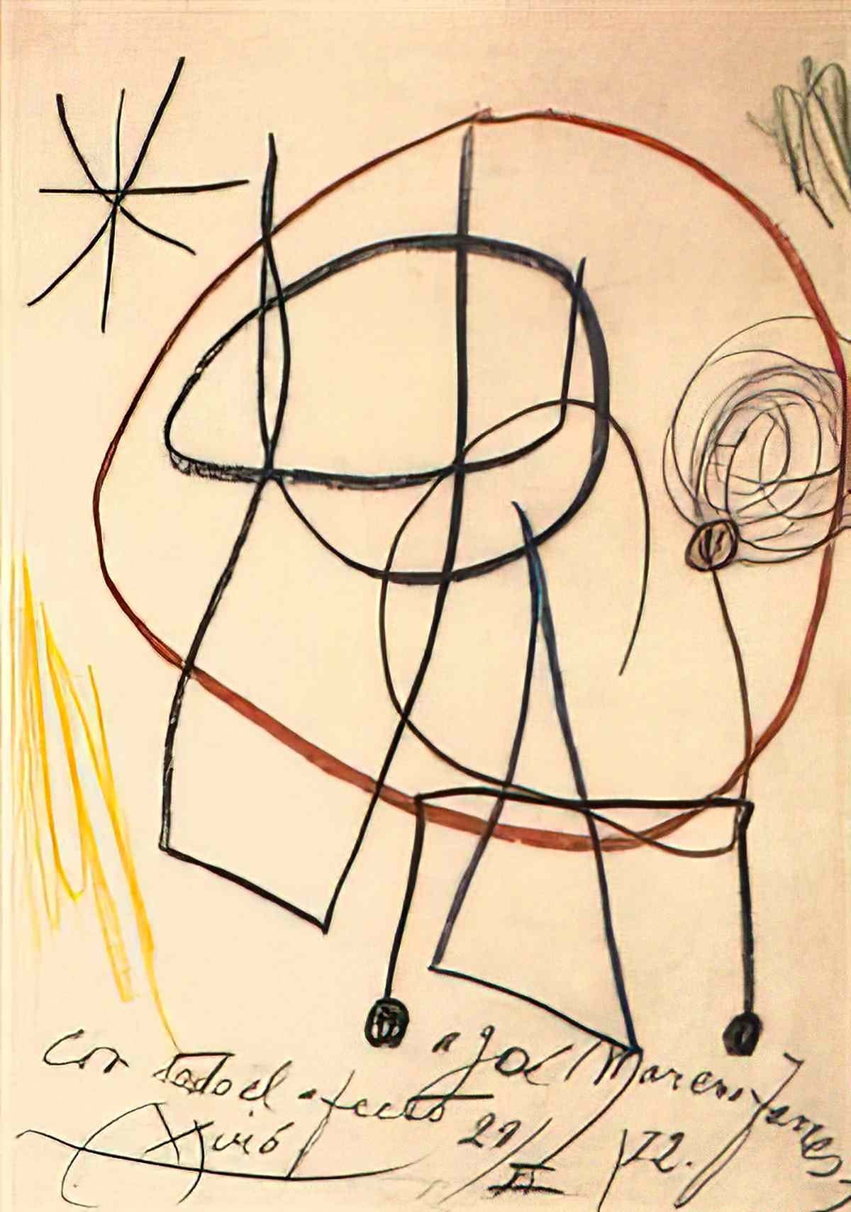 Joan Miro chien enrage par une nuit de lune hantee par les amours des Art A4 Photo Print