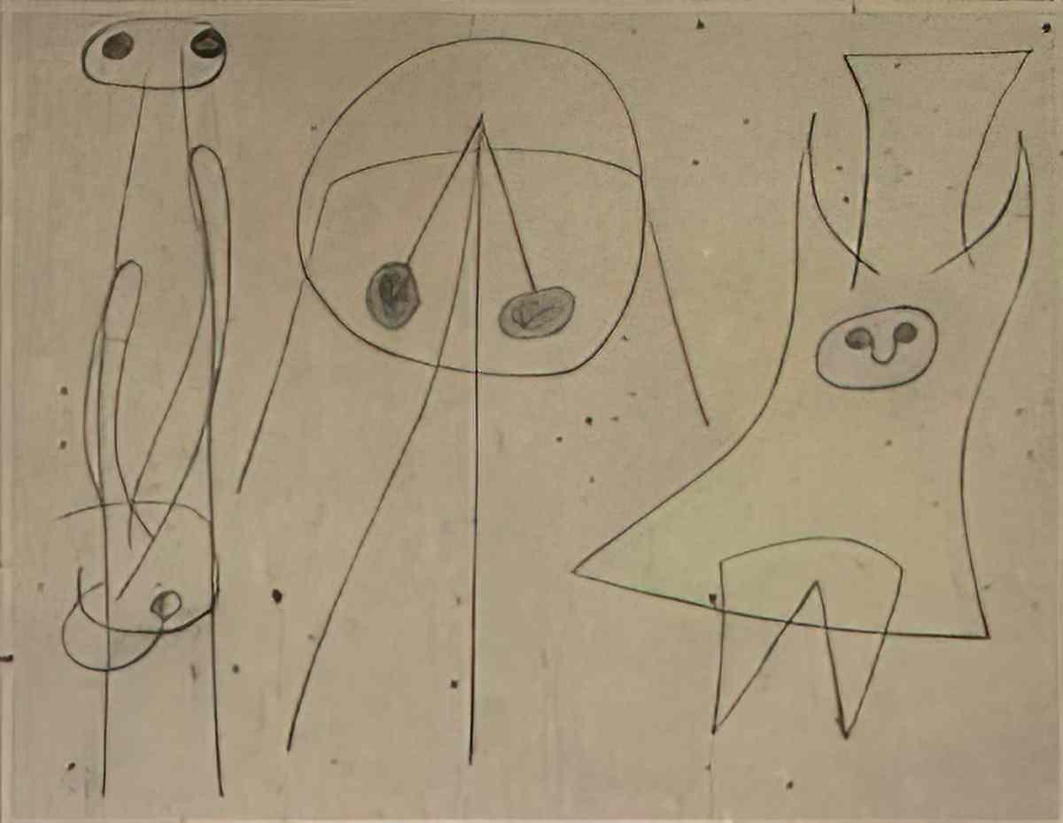 Joan Miro composition au point noir Art A4 Photo Print