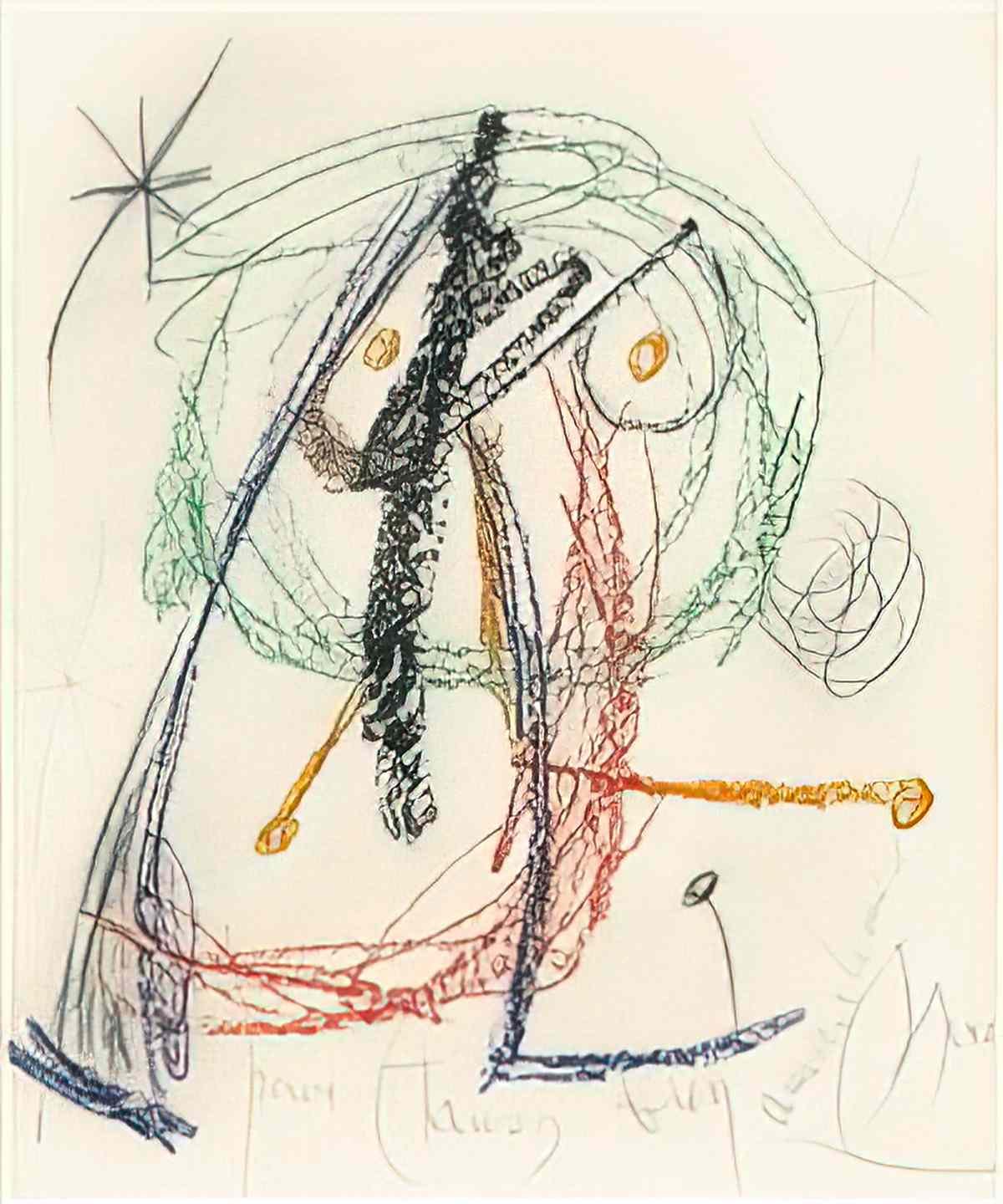 Joan Miro composition aux mains Art A4 Photo Print