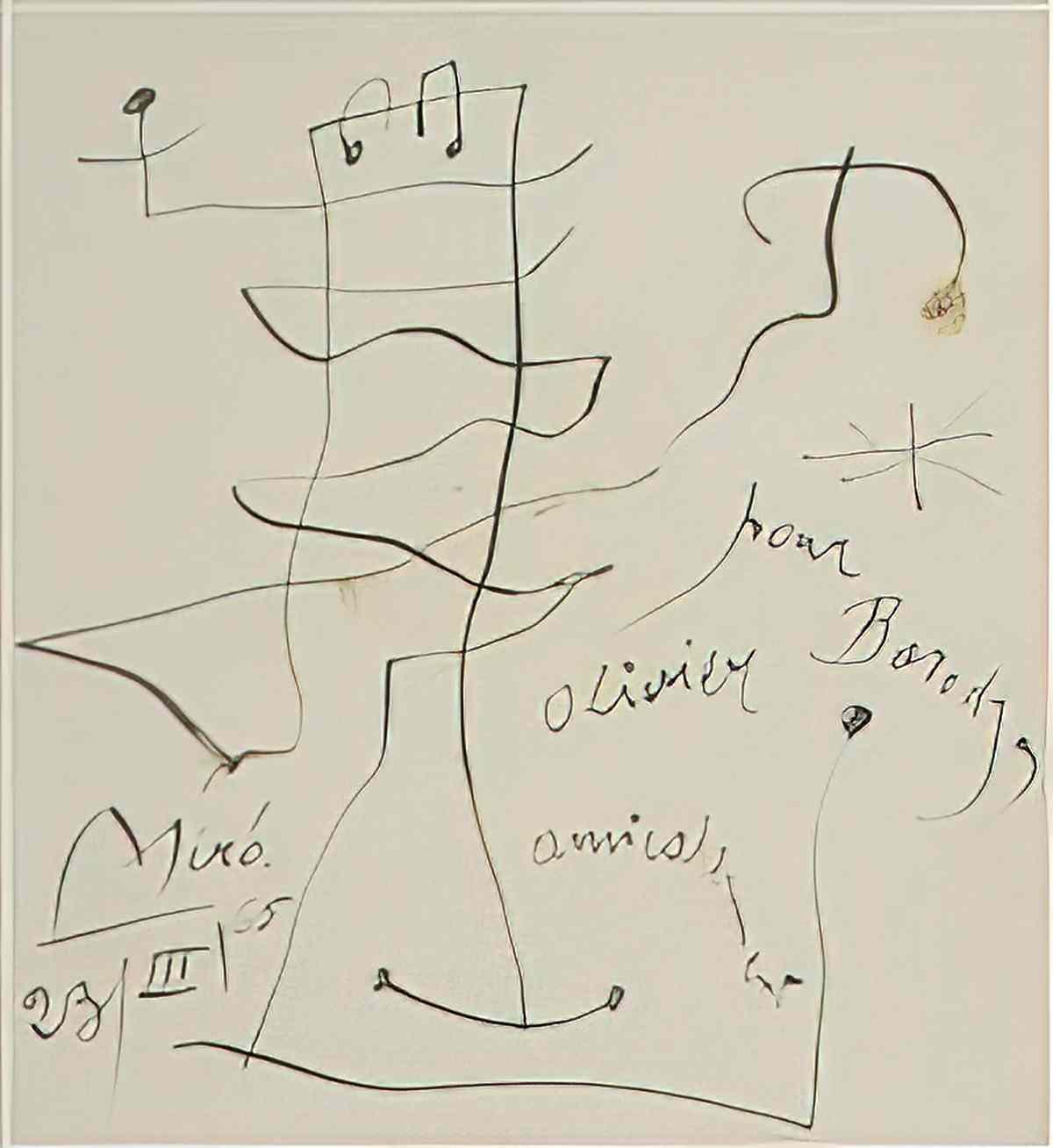 Joan Miro composition aux mains1 Art A4 Photo Print