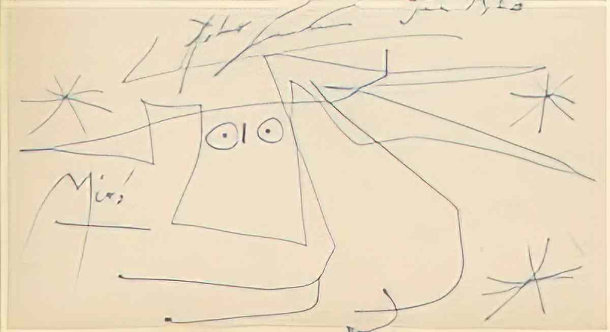 Joan Miro composition avec etoile 2 works Art A4 Photo Print