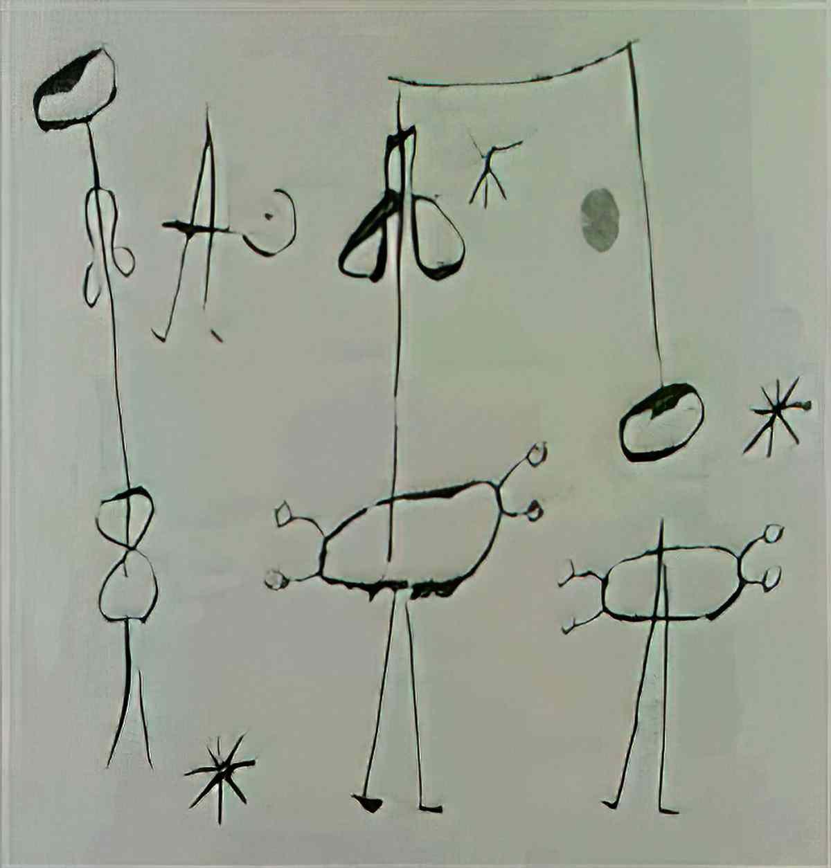 Joan Miro composition bagatelles vegetales1 Art A4 Photo Print