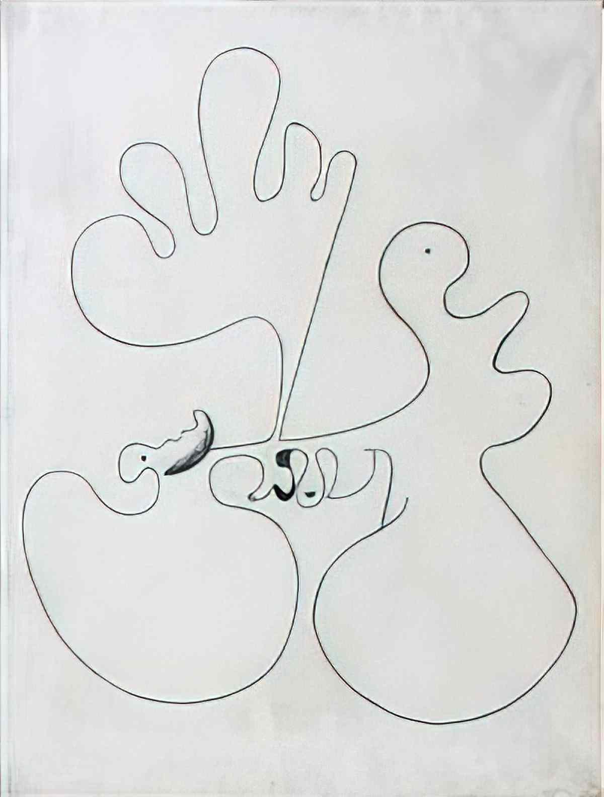 Joan Miro composition femme 45 Art A4 Photo Print