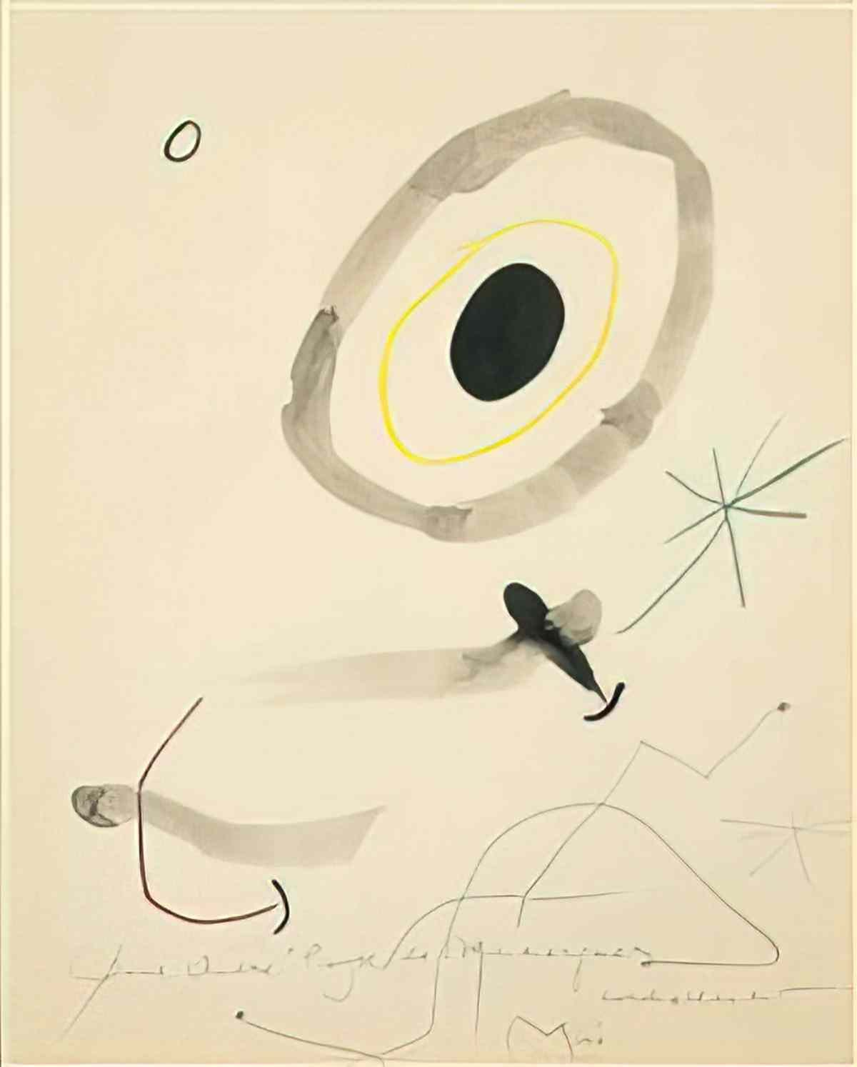 Joan Miro composition femme dans la nuit Art A4 Photo Print