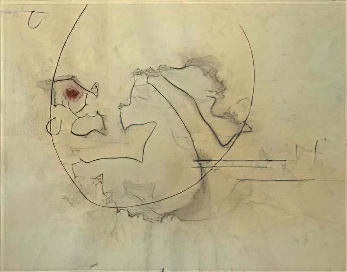 Joan Miro composition pour le lezard aux plumes dor Art A4 Photo Print