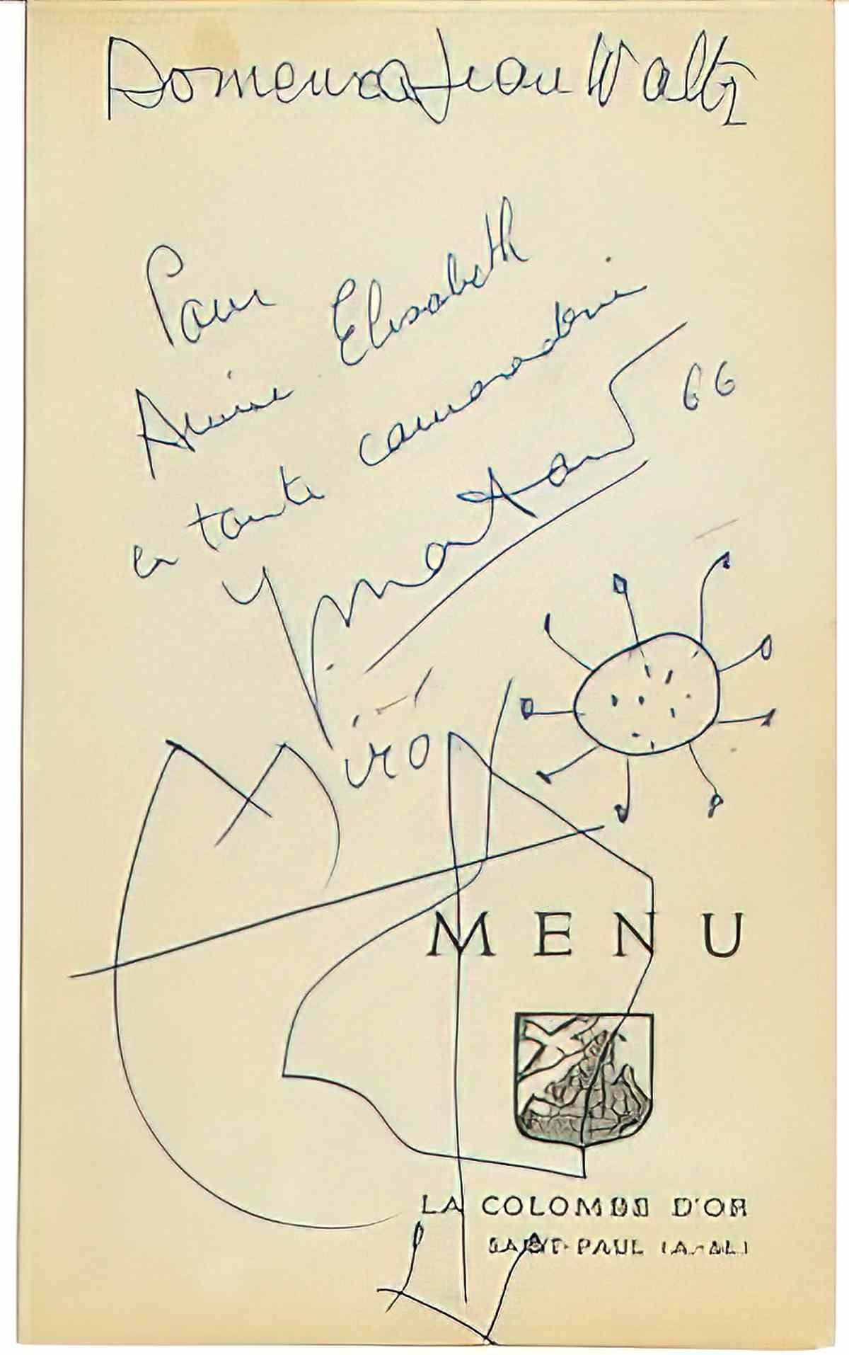 Joan Miro dessin et signature autographe Art A4 Photo Print
