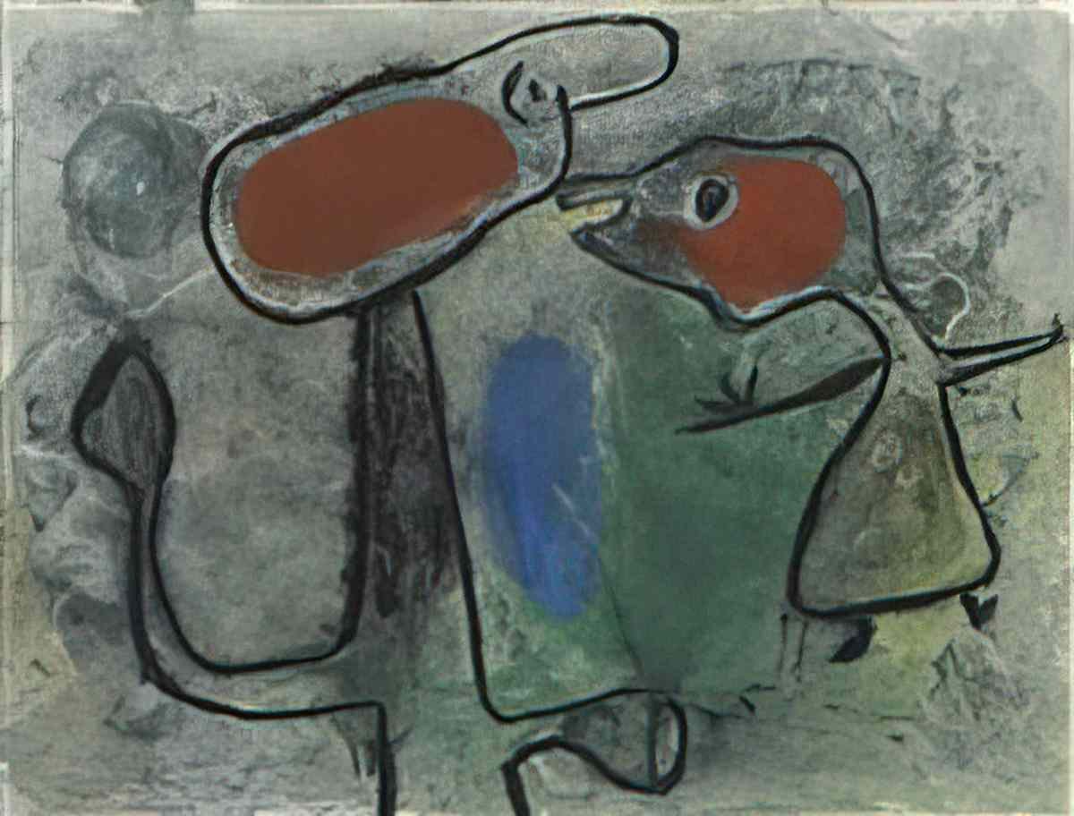 Joan Miro deux personnages 2 Art A4 Photo Print