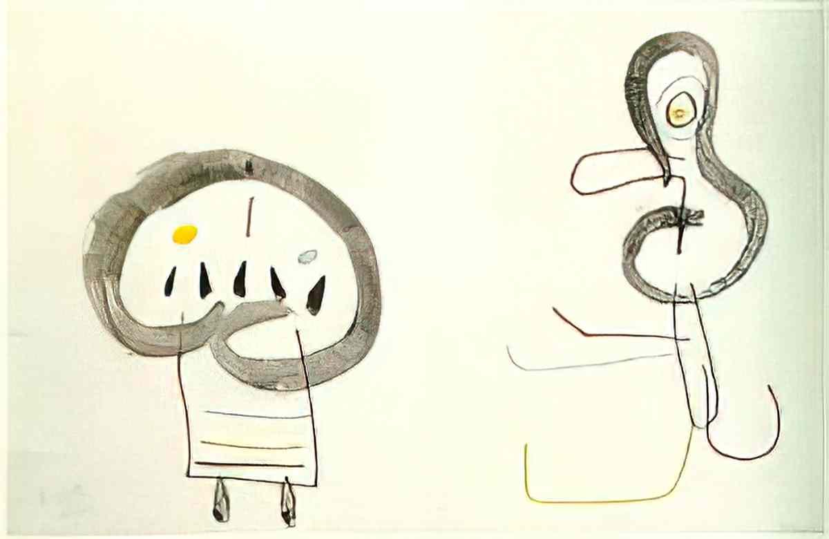 Joan Miro deux personnages18 Art A4 Photo Print
